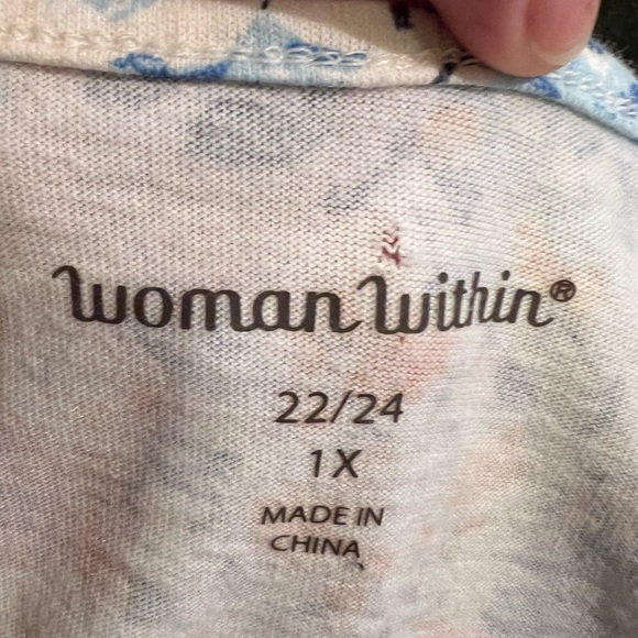 FREE w/Purchase Woman Within Floral Print T-Shirt (small flaw) - Picture 6 of 7